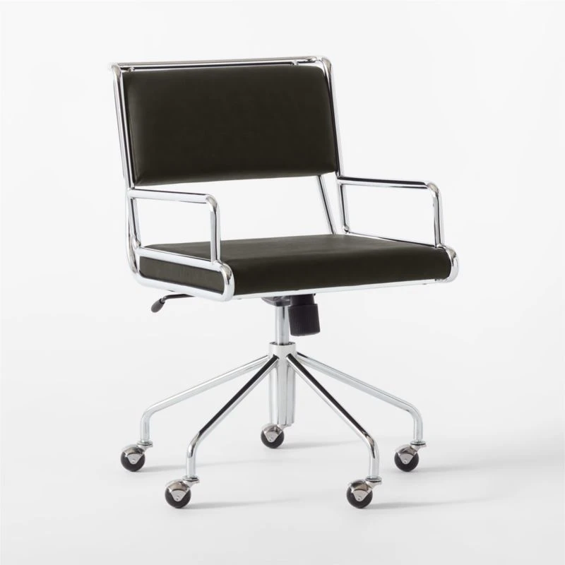 Court Black Vegan Leather Office Chair 4 Court Black Vegan Leather Office Chair - Image 4