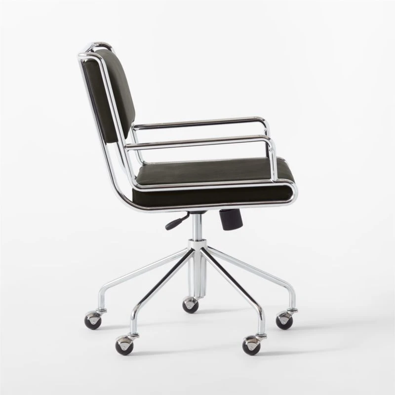 Court Black Vegan Leather Office Chair 5 Court Black Vegan Leather Office Chair - Image 5