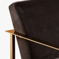 Cue Carbon Black Velvet Chair 17 Cue Carbon Black Velvet Chair -Cb2 Sales 2024 CueChairBrassDkGreyAV2F16