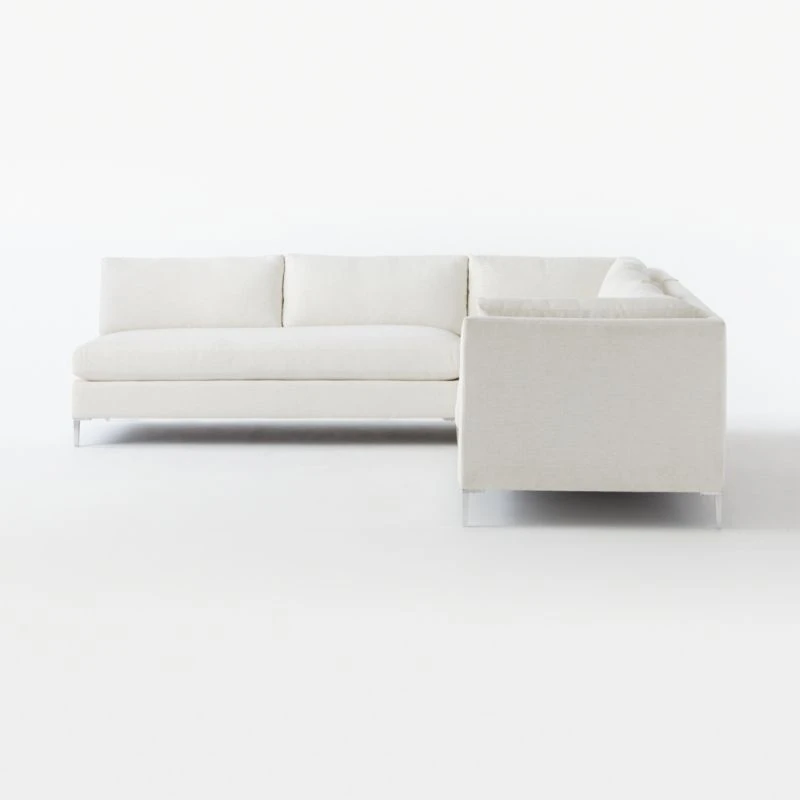 Decker 3-Piece L-Shaped White Performance Fabric Sectional Sofa With Right Arm 3 Decker 3-Piece L-Shaped White Performance Fabric Sectional Sofa With Right Arm - Image 3