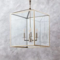 Denver Indoor/Outdoor Polished Brass Pendant Light