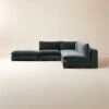 Deseo 4-Piece Modular Charcoal Grey Performance Velvet Sectional Sofa With Loveseat