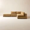 Deseo 4-Piece Modular Copper Brown Performance Velvet Sectional Sofa With Loveseat