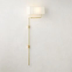 Elodie Polished Brass Wall Sconce Light Right-Facing -Cb2 Sales 2024 ElodiePlhdBrsRWallSconceROF23