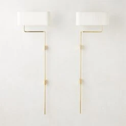 Elodie Polished Brass Wall Sconce Light Right-Facing -Cb2 Sales 2024 ElodiePlshdBrsWallSconceGrpFHF23