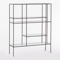 Euclidean Black Metal Etagere -Cb2 Sales 2024 EuclideanBlackEtagere3QSSS21