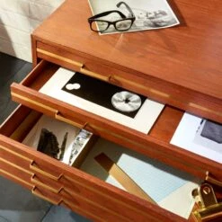 Inline Oak Wood 4-Drawer File Cabinet With Brass Handles -Cb2 Sales 2024 FSBrassInlineFileDrawersROF17