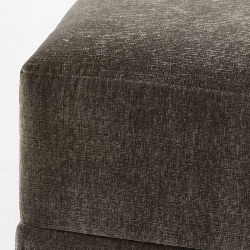 Faible Grey Performance Velvet Ottoman 5 Faible Grey Performance Velvet Ottoman - Image 5