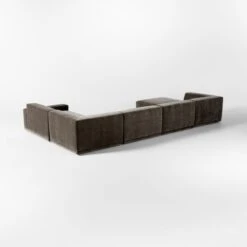 Faible 6-Piece U-Shaped Grey Performance Velvet Sectional Sofa With Right Arm -Cb2 Sales 2024 FaibleGreyVlvtRA6PcSect3QBSSS23