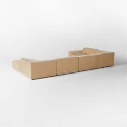 Faible 6-Piece U-Shaped Wheat Performance Velvet Sectional Sofa With Left Arm -Cb2 Sales 2024 FaibleWhtVlvtLA6PcSect3QBSSS23