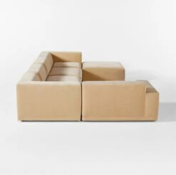 Faible 6-Piece U-Shaped Wheat Performance Velvet Sectional Sofa With Left Arm -Cb2 Sales 2024 FaibleWhtVlvtLA6PcSectSDSSS23