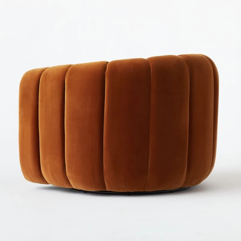 Fitz Channeled Russet Velvet Swivel Chair 7 Fitz Channeled Russet Velvet Swivel Chair - Image 7