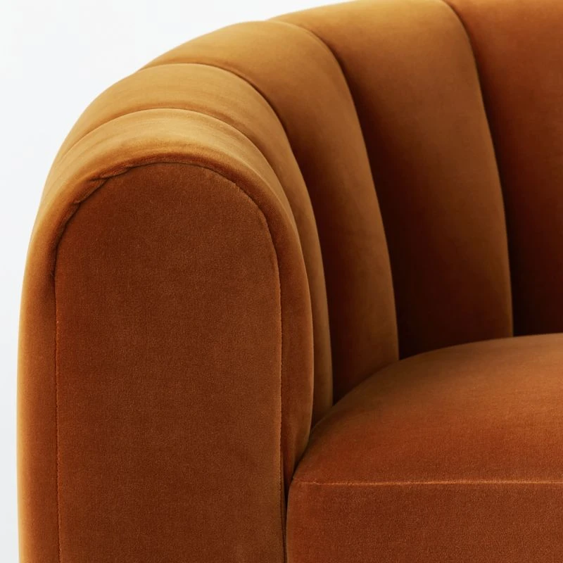 Fitz Channeled Russet Velvet Swivel Chair 8 Fitz Channeled Russet Velvet Swivel Chair - Image 8