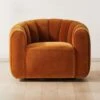 Fitz Channeled Russet Velvet Swivel Chair