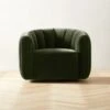 Fitz Channeled Green Velvet Swivel Chair