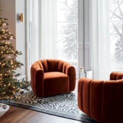 Fitz Channeled Russet Velvet Swivel Chair 10 Fitz Channeled Russet Velvet Swivel Chair -Cb2 Sales 2024 FitzRussettSwivwelChairDC20 1x1