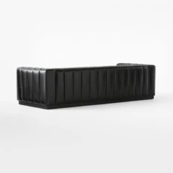 Forte Extra-Large Channeled Black Leather Sofa 101" 10 Forte Extra-Large Channeled Black Leather Sofa 101" -Cb2 Sales 2024 ForteChnnldBkLthrLgSofa3QBSSF22