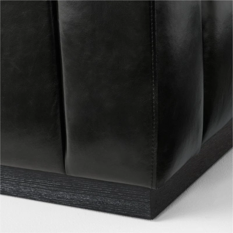 Forte Extra-Large Channeled Black Leather Sofa 101" 6 Forte Extra-Large Channeled Black Leather Sofa 101" - Image 6