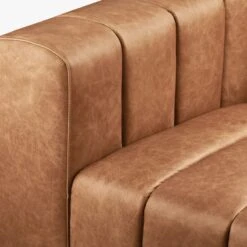 Forte 101" Extra-Large Channeled Saddle Leather Sofa -Cb2 Sales 2024 ForteLthrChnnldSfSaddleAVS18