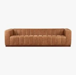 Forte 101" Extra-Large Channeled Saddle Leather Sofa -Cb2 Sales 2024 ForteLthrChnnldSfSaddleS18
