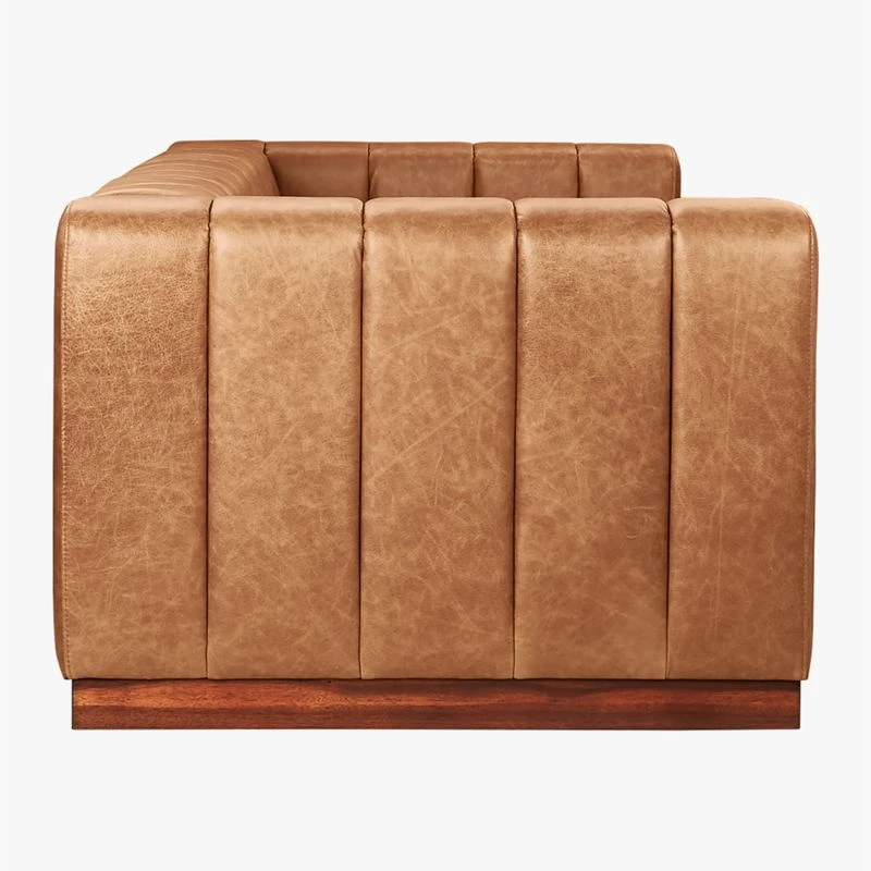 Forte 81" Channeled Saddle Leather Sofa 5 Forte 81" Channeled Saddle Leather Sofa - Image 5