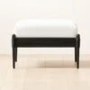 Fynn Small White Velvet Ottoman