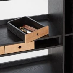 Genova Black Ebonized Oak Bookcase 21 Genova Black Ebonized Oak Bookcase -Cb2 Sales 2024 GenovaEbdOakPrstBkCsAVSSF22