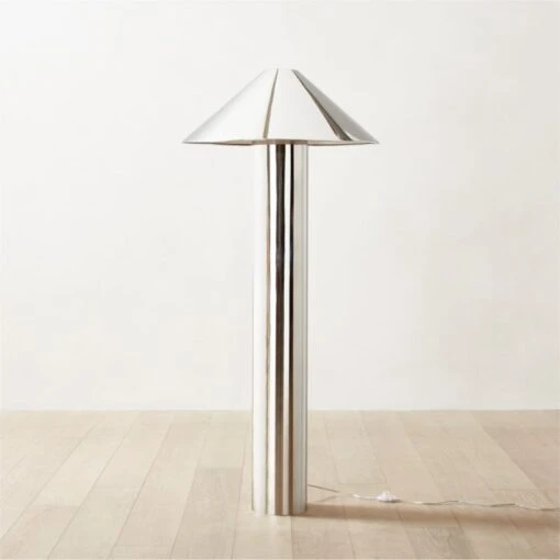Gigi Polished Stainless Steel Floor Lamp -Cb2 Sales 2024 GigiPldSSFloorLampROS22