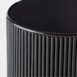 Giro Small Black Rattan Pedestal Table -Cb2 Sales 2024 GiroBlkRttnPdstlTableSmAVSSF22