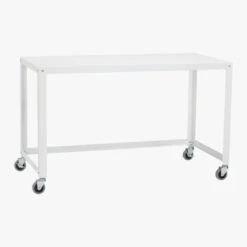 Go-Cart White Metal Desk On Wheels 9 Go-Cart White Metal Desk On Wheels -Cb2 Sales 2024 GoCartDeskWhite3QS13