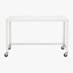 Go-Cart White Metal Desk On Wheels 8 Go-Cart White Metal Desk On Wheels -Cb2 Sales 2024 GoCartDeskWhiteS13
