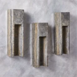 Graziano Indoor/Outdoor Dark Grey Travertine Wall Sconce -Cb2 Sales 2024 GrazianoGryTrvrtnWllScncAVSHF23