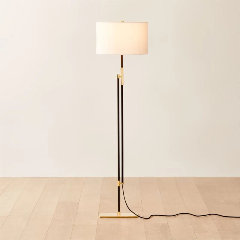 Greco Polished Brass And Black Foor Lamp 2 Greco Polished Brass And Black Foor Lamp - Image 2
