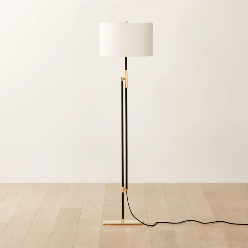Greco Polished Brass And Black Foor Lamp 1 Greco Polished Brass And Black Foor Lamp