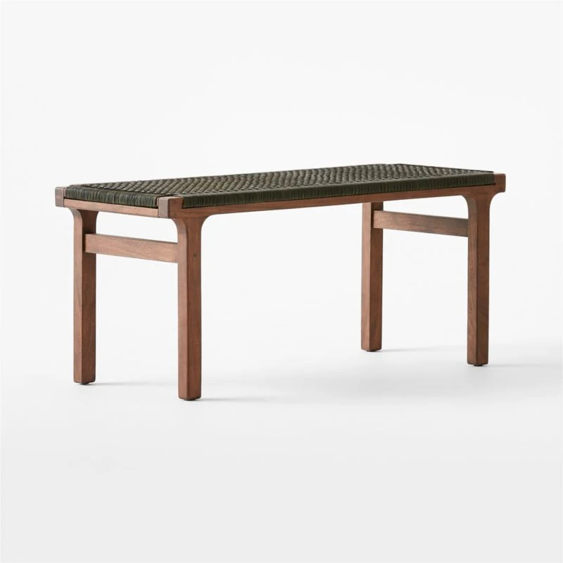 Small Green Leather Bench 2 Small Green Leather Bench - Image 2