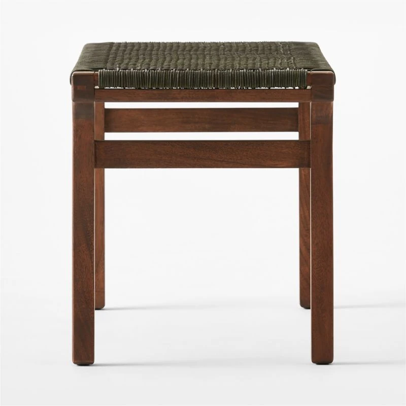 Small Green Leather Bench 3 Small Green Leather Bench - Image 3