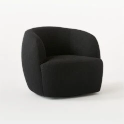 Gwyneth Black Boucle Swivel Chair Set Of 2 -Cb2 Sales 2024 GwynethBkBclChairBlcNoir3QSSS21 1
