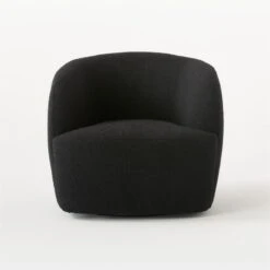 Gwyneth Black Boucle Swivel Chair Set Of 2 -Cb2 Sales 2024 GwynethBkBclChairBlcNoirSOSSS21 1
