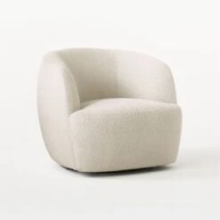 Gwyneth Ivory Boucle Swivel Chair -Cb2 Sales 2024 GwynethIvoryBclChair3QSSS21