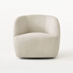 Gwyneth Ivory Boucle Swivel Chair -Cb2 Sales 2024 GwynethIvoryBclChairSOSSS21