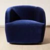Gwyneth Navy Velvet Swivel Chair