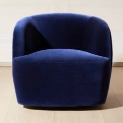 Gwyneth Navy Velvet Swivel Chair