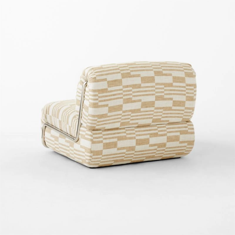 Hada Armless Geometric Patterned Lounge Chair 2 Hada Armless Geometric Patterned Lounge Chair - Image 2
