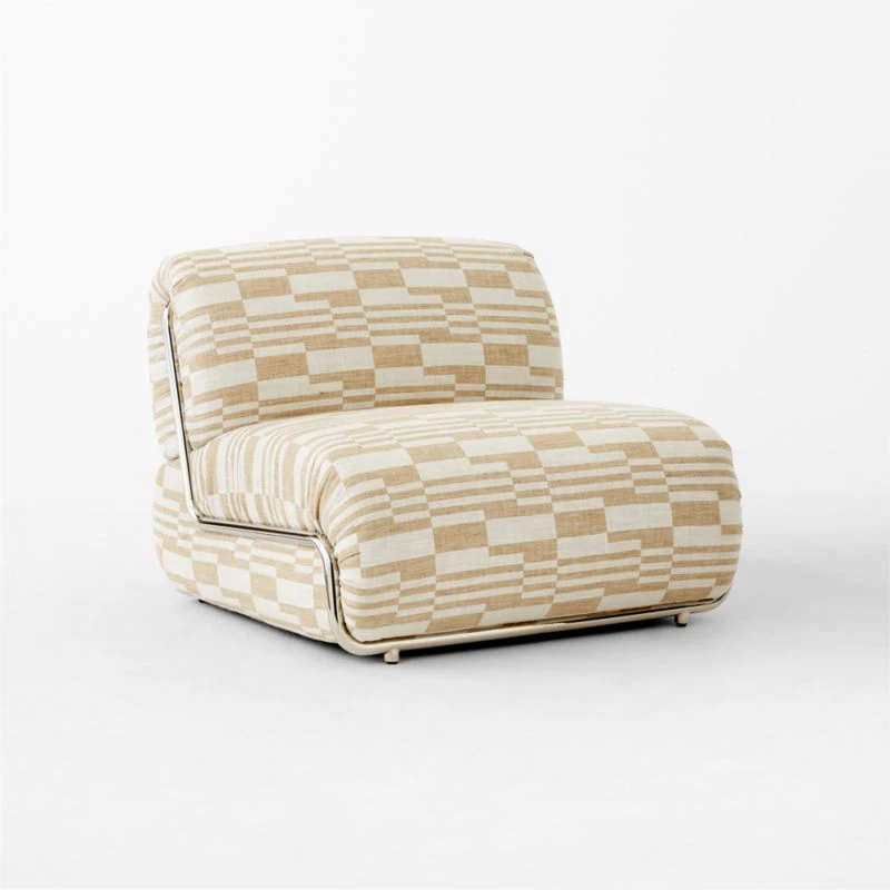 Hada Armless Geometric Patterned Lounge Chair 7 Hada Armless Geometric Patterned Lounge Chair - Image 7