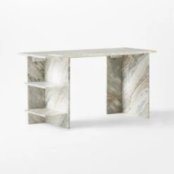 Hera Torrento Brown Marble Desk With Shelves 14 Hera Torrento Brown Marble Desk With Shelves -Cb2 Sales 2024 HeraMarbleDesk3QSSF21