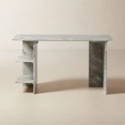 Hera Torrento Brown Marble Desk With Shelves 11 Hera Torrento Brown Marble Desk With Shelves -Cb2 Sales 2024 HeraMarbleDeskSHF21