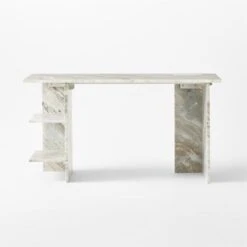 Hera Torrento Brown Marble Desk With Shelves 13 Hera Torrento Brown Marble Desk With Shelves -Cb2 Sales 2024 HeraMarbleDeskSOSSF21