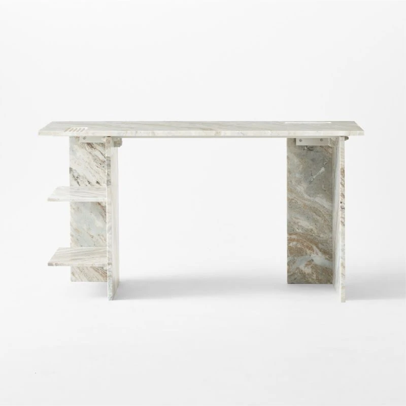 Hera Torrento Brown Marble Desk With Shelves 5 Hera Torrento Brown Marble Desk With Shelves - Image 5