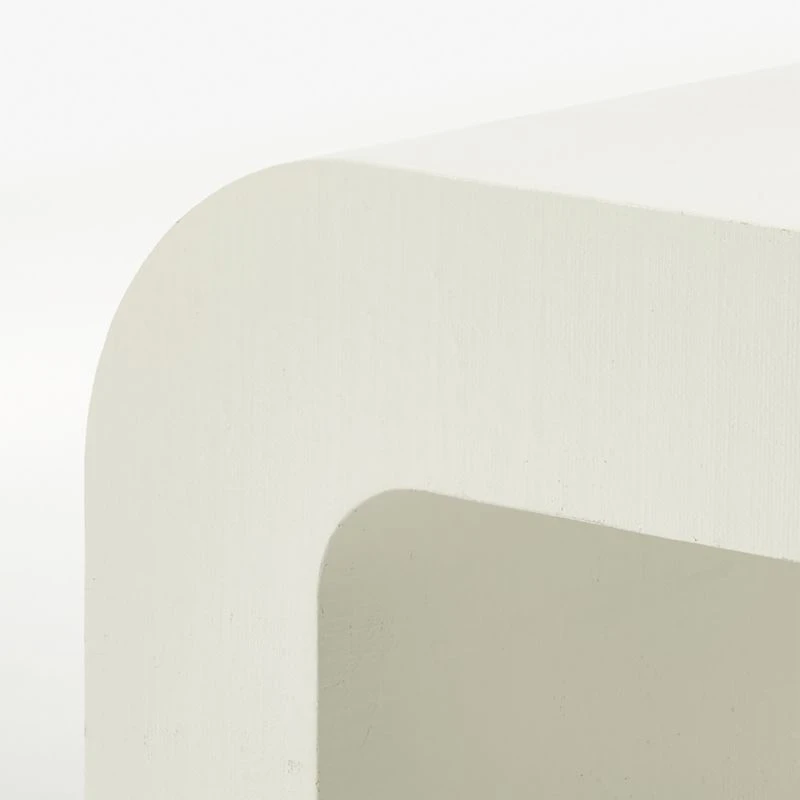 Horseshoe Ivory Lacquered Linen 60" Coffee Table 5 Horseshoe Ivory Lacquered Linen 60" Coffee Table - Image 5