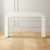 Horseshoe Ivory Lacquered Linen Console Table 52''